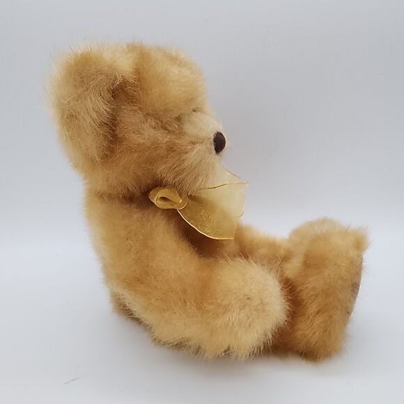Russ Berrie Pennington Brown Bear Plush 12" Sits Up Gold Bow Tag Attached #2818 - Picture 2 of 9